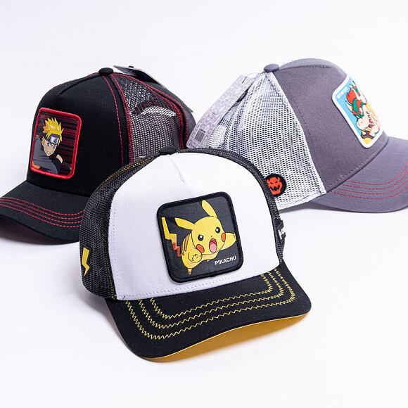 Kšiltovka Capslab Trucker - Pokémon - Pikachu - Black / White