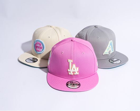 Kšiltovka New Era 9FIFTY MLB Pastel Patch Los Angeles Dodgers Wild Rose Pink / Off White