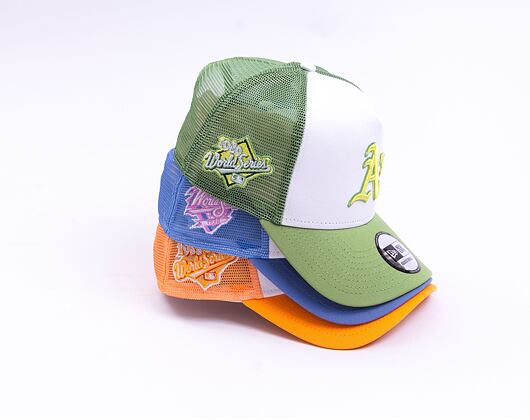 Kšiltovka New Era 9FORTY A-Frame Trucker MLB Style Activist Oakland Athletics Cooperstown Green / Cy