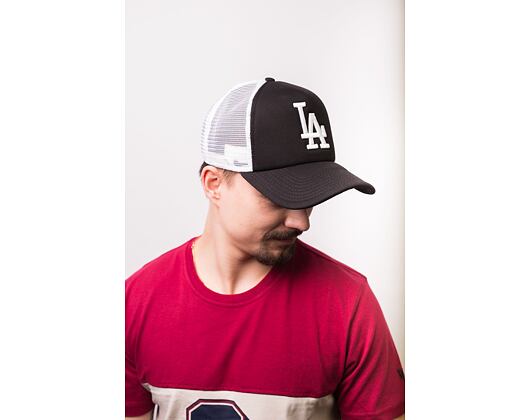 Kšiltovka New Era 9FORTY Clean Trucker Los Angeles Dodgers Snapback Black / Optic White