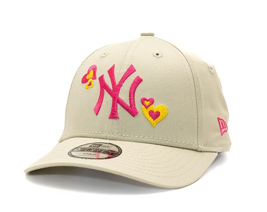 Dětská kšiltovka New Era 9FORTY Kids MLB Child Icon New York Yankees - Stone / Purple
