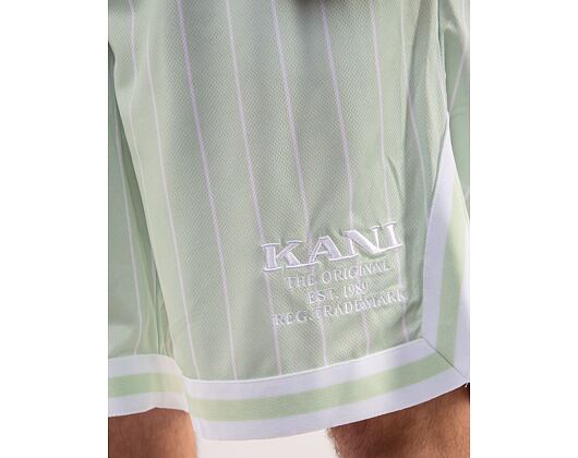 Kraťasy Karl Kani Retro Pinstripes Mesh Shorts light mint/white