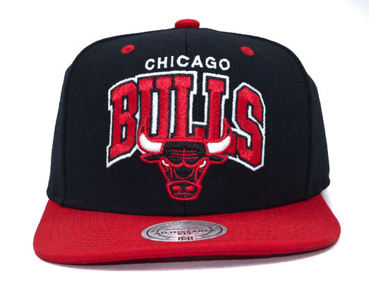 Kšiltovka Mitchell & Ness Chicago Bulls Double Arch Black/Red Snapback