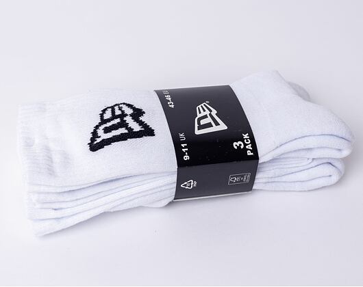 Ponožky New Era Flag Crew 3Pack White