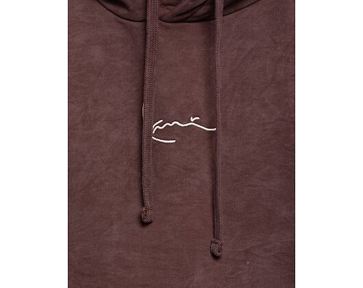 Mikina Karl Kani Small Signature OS Washed Heavy Sweat Landscape Hoodie brown