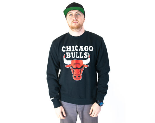Mikina Mitchell & Ness Chicago Bulls Team Logo Crewneck Black