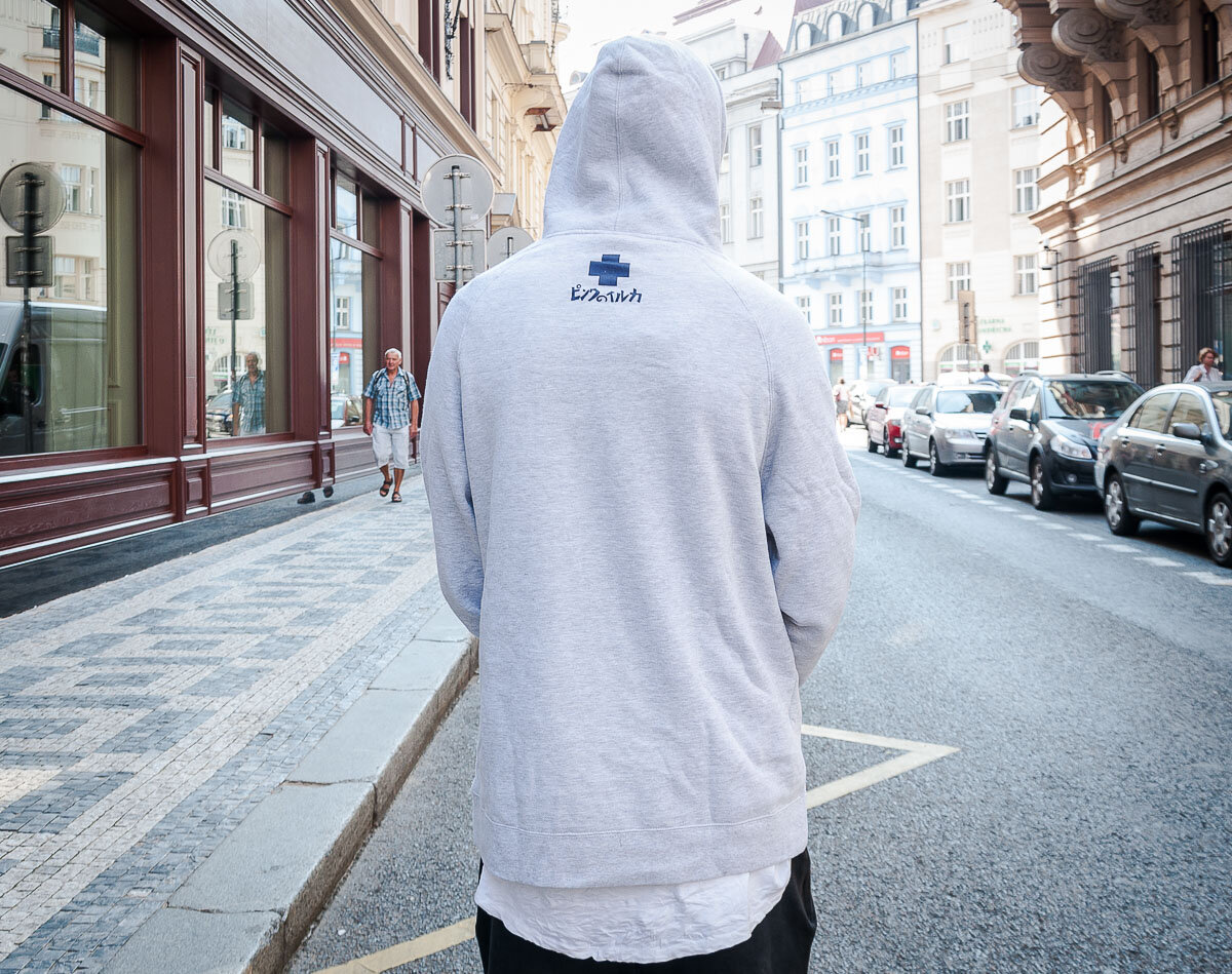 Mikina s kapuci Pink Dolphin Splash Wave Hoodie Heather Grey Snapbacks