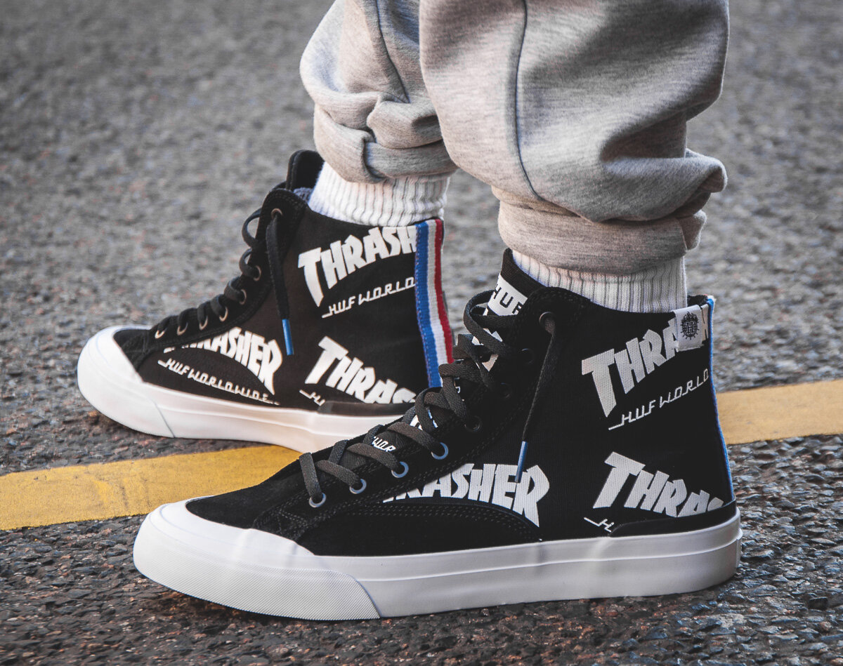 Boty HUF Thrasher Classic Hi Black Snapbacks