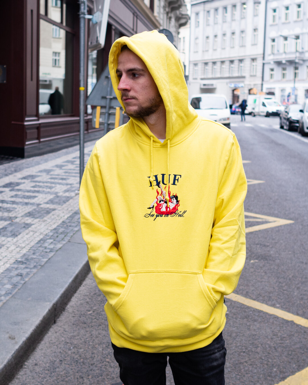 Mikina HUF See You In Hell Blazing Yellow Snapbacks