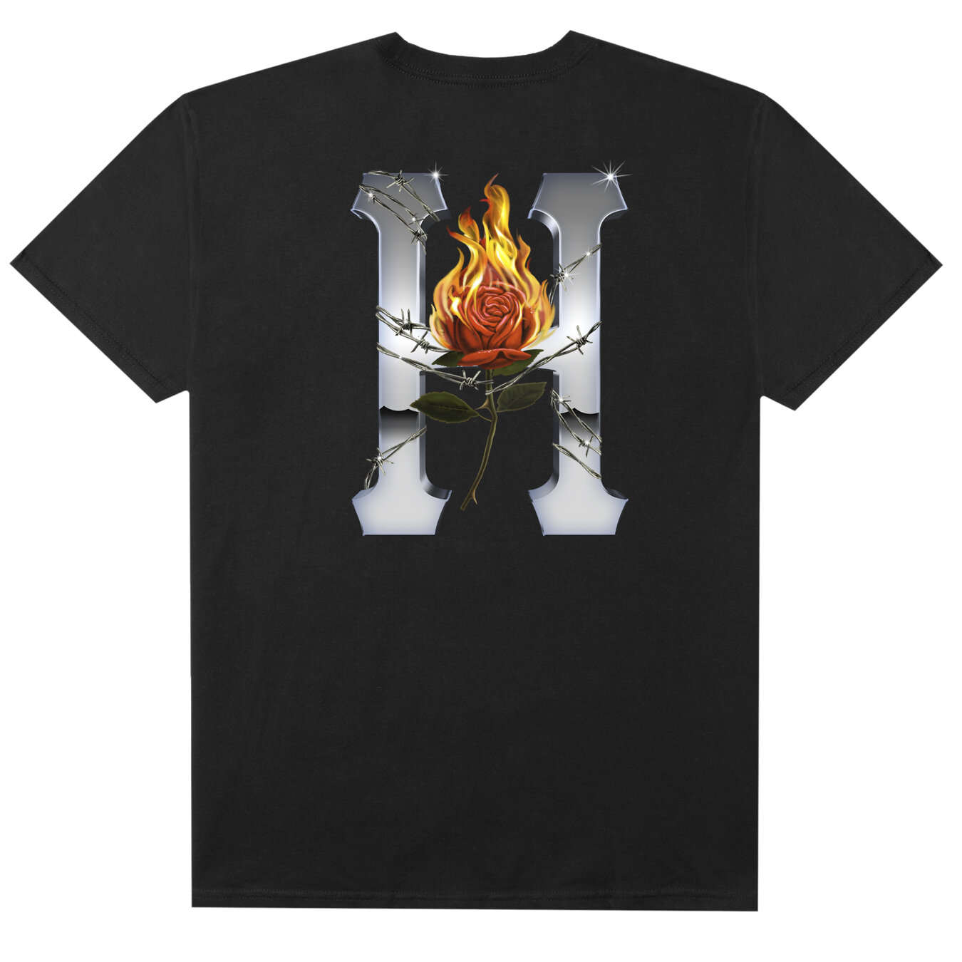 Triko HUF Ember Rose Classic H T Shirt Black TS00907 02 Snapbacks
