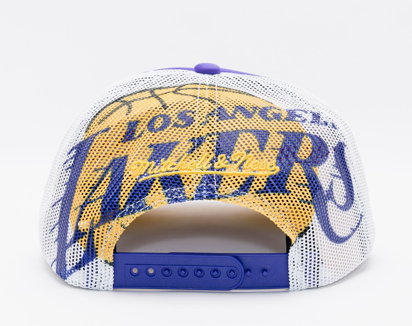 Mitchell & Ness Los Angeles Lakers 'NBA Off The Backboard' Trucker Snapback Purple