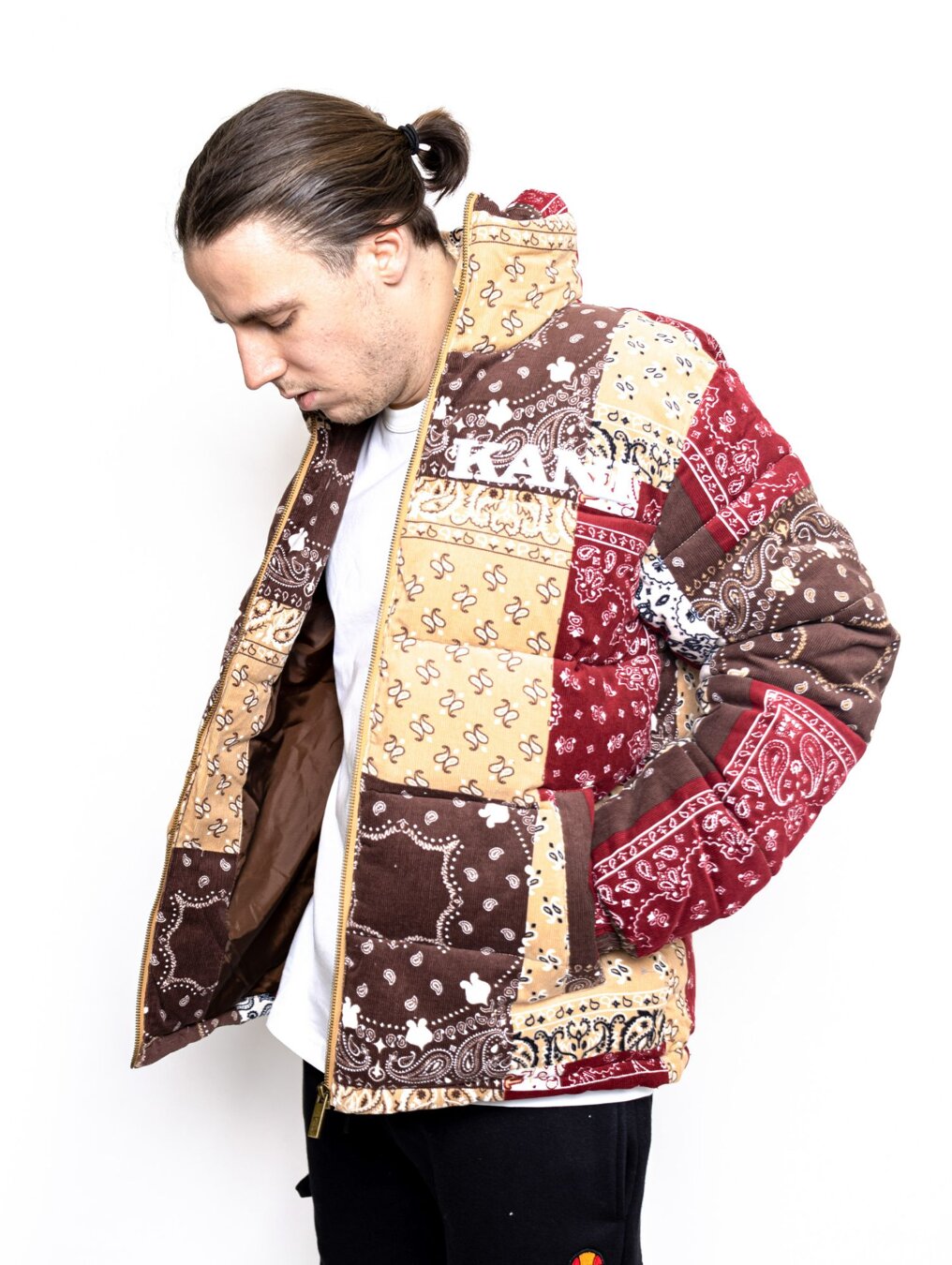 Karl Kani RETRO PAISLEY CORDUROY PUFFER JACKET UNISEX - Vinterjacka - sand  