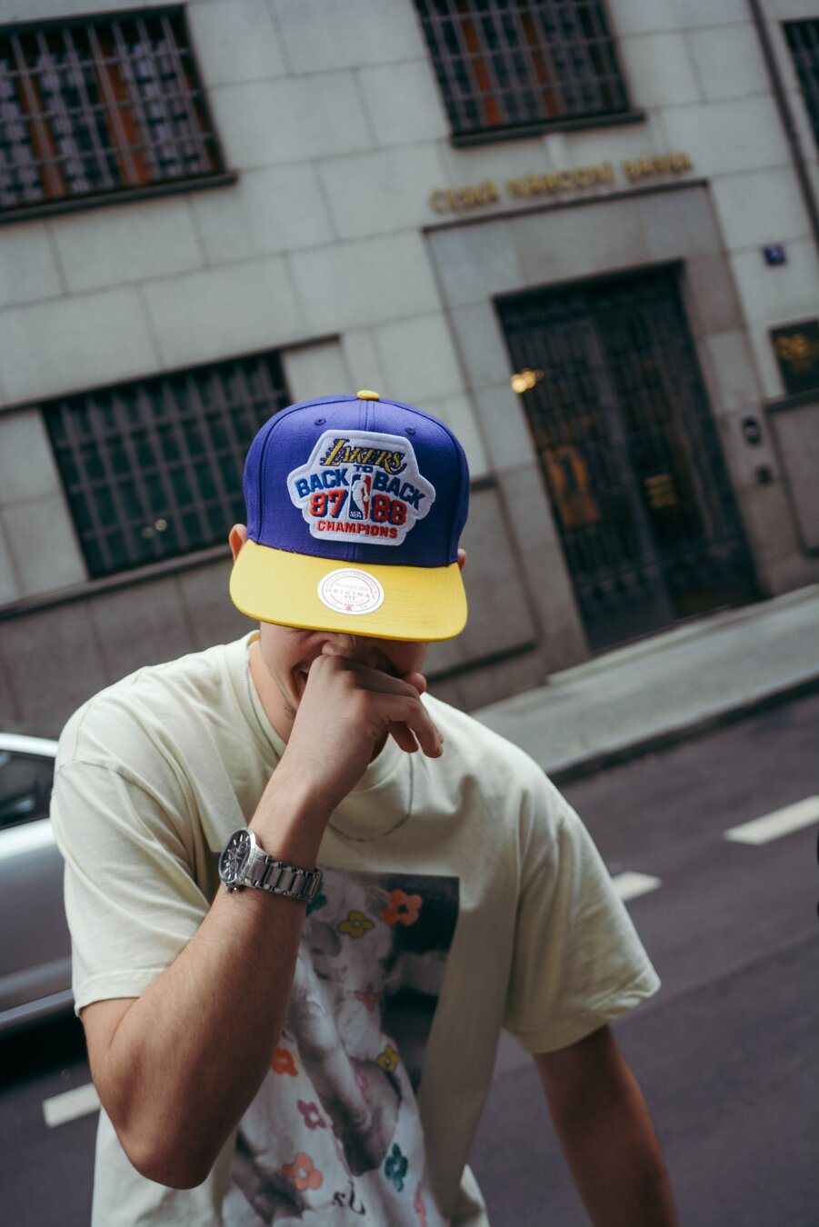 Caps Mitchell & Ness NBA Lakers B2B Snapback Hwc Los Angeles Lakers Purple/  Yellow