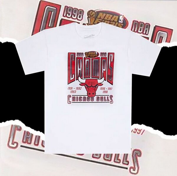 Mitchell & Ness NBA Chicago Bulls The Last Dance '96 champions t-shirt in  white