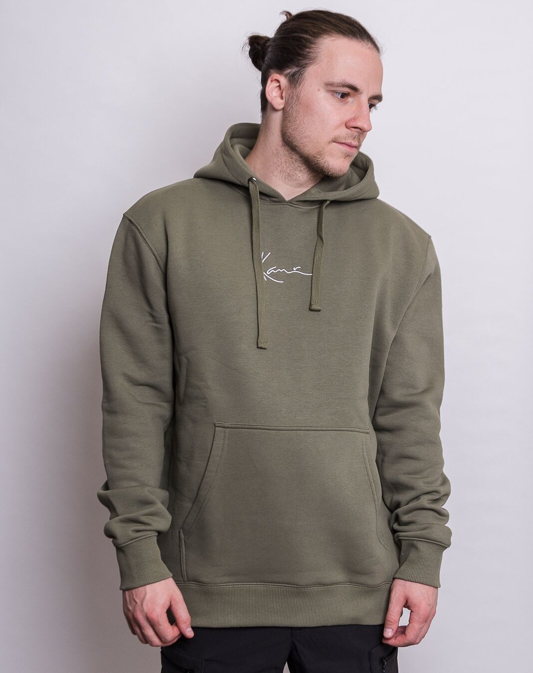 Mikina Karl Kani Small Signature Essential Hoodie military