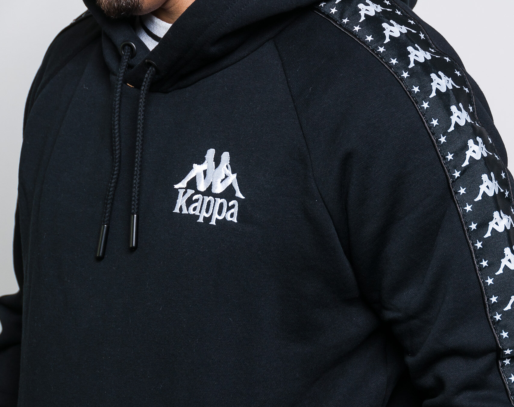Mikina Kappa Authentic Porta Black White Snapbacks
