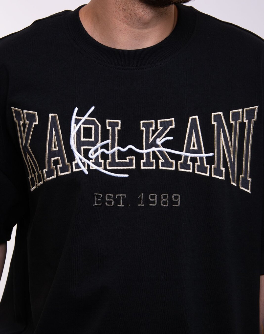 Triko Karl Kani College Signature Heavy Jersey Boxy Tee black - Snapbacks