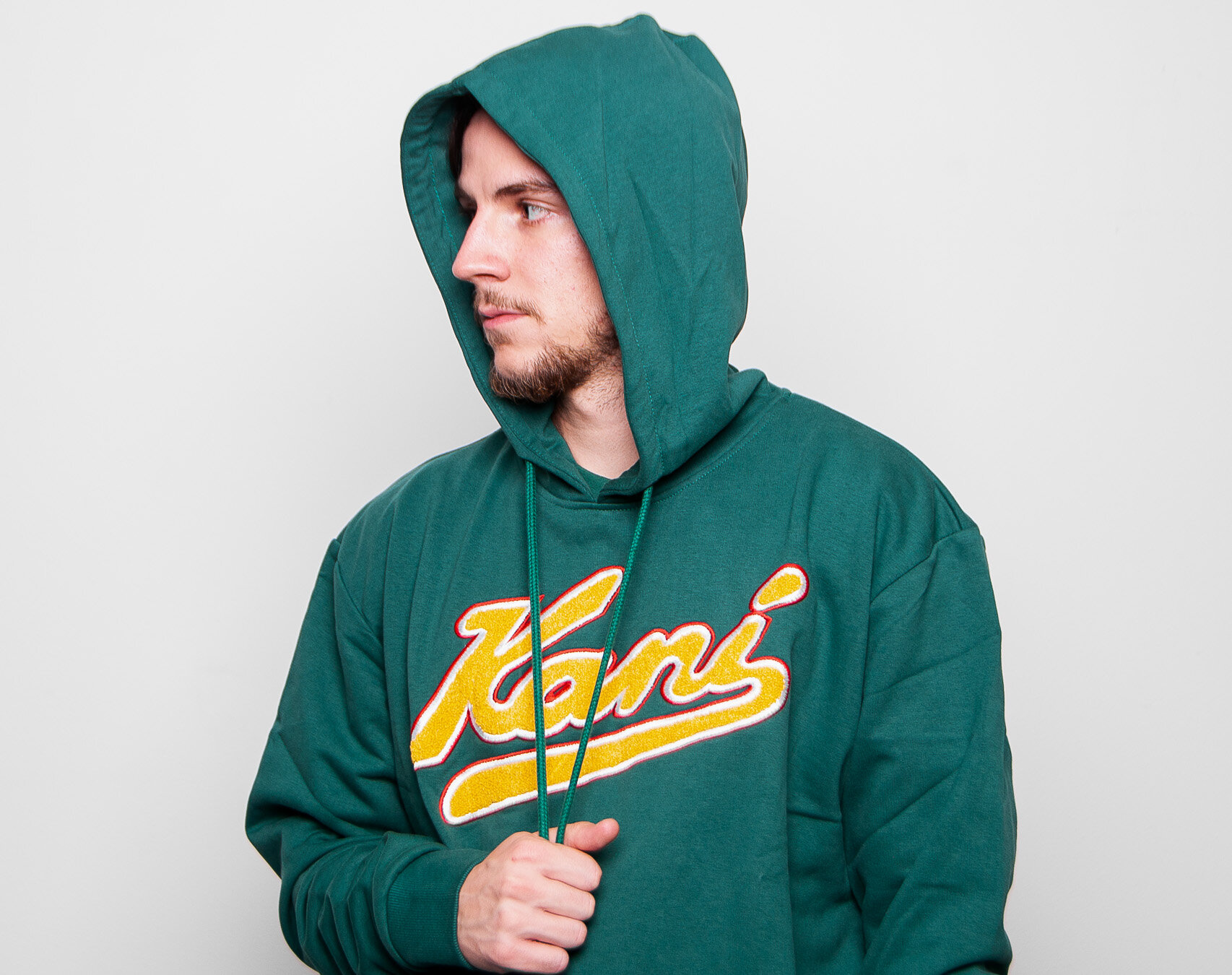 Mikina Karl Kani College Hoodie green yellow Snapbacks