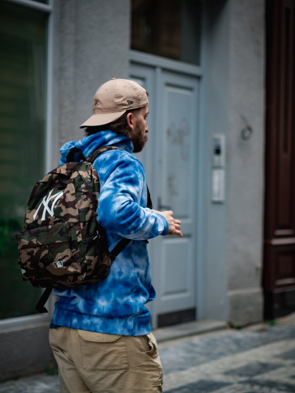 backpack New Era Stadium MLB New York Yankees - Woodland Camo/Black 