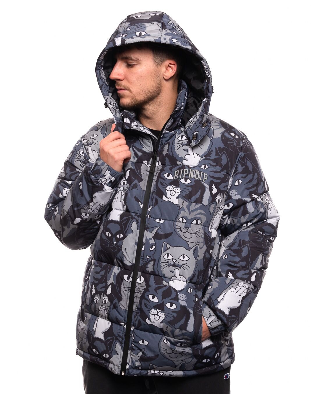 Bunda Rip N Dip Family Tree Puffer Jacket Black Snapbacks