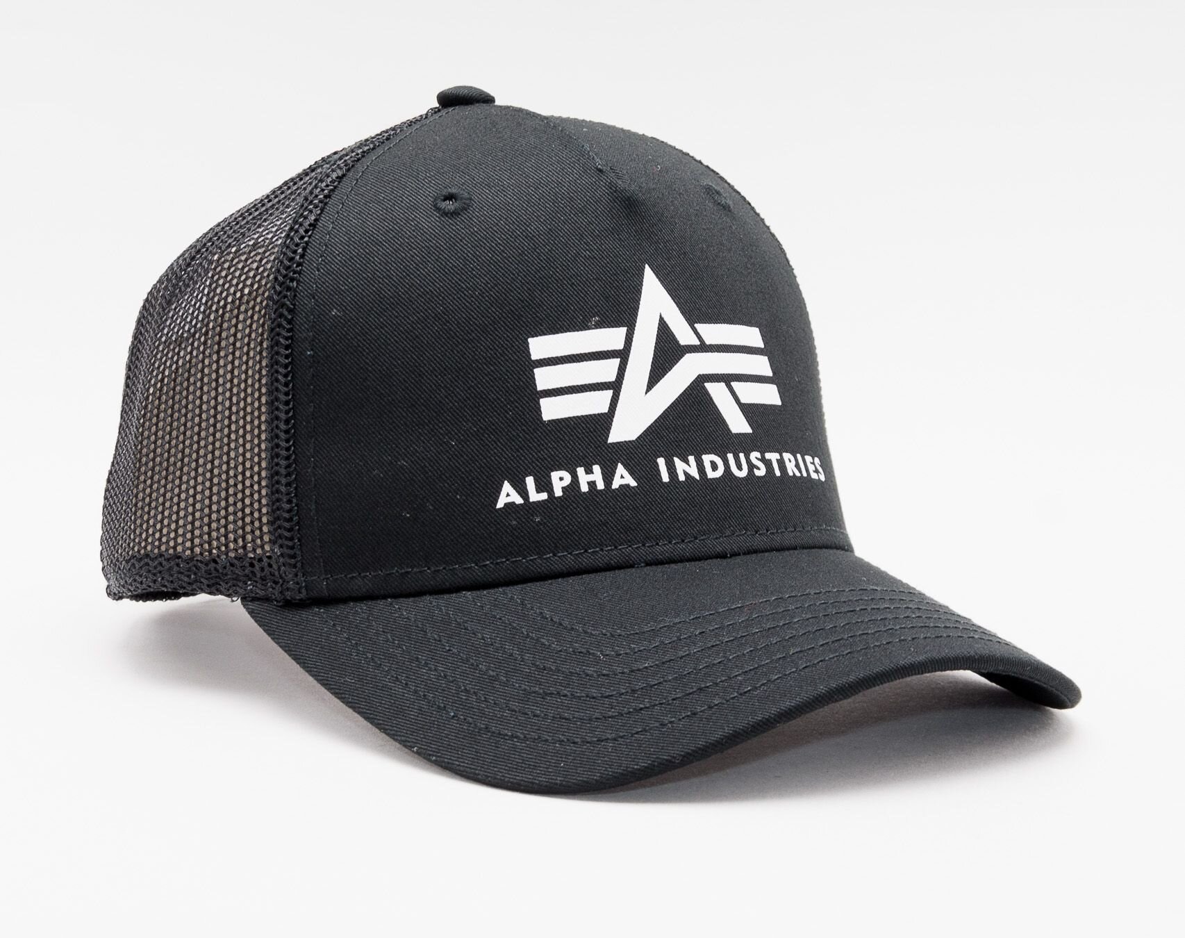 Kšiltovka 186902 Basic Cap Alpha Trucker Snapbacks Black Industries -