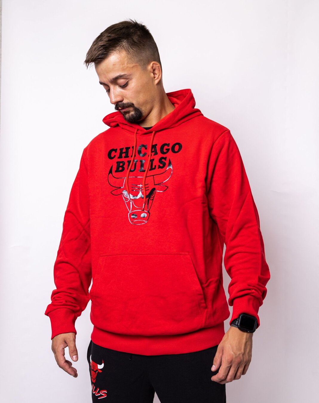 New era Chicago Bulls NBA Foil Print Hoodie Red