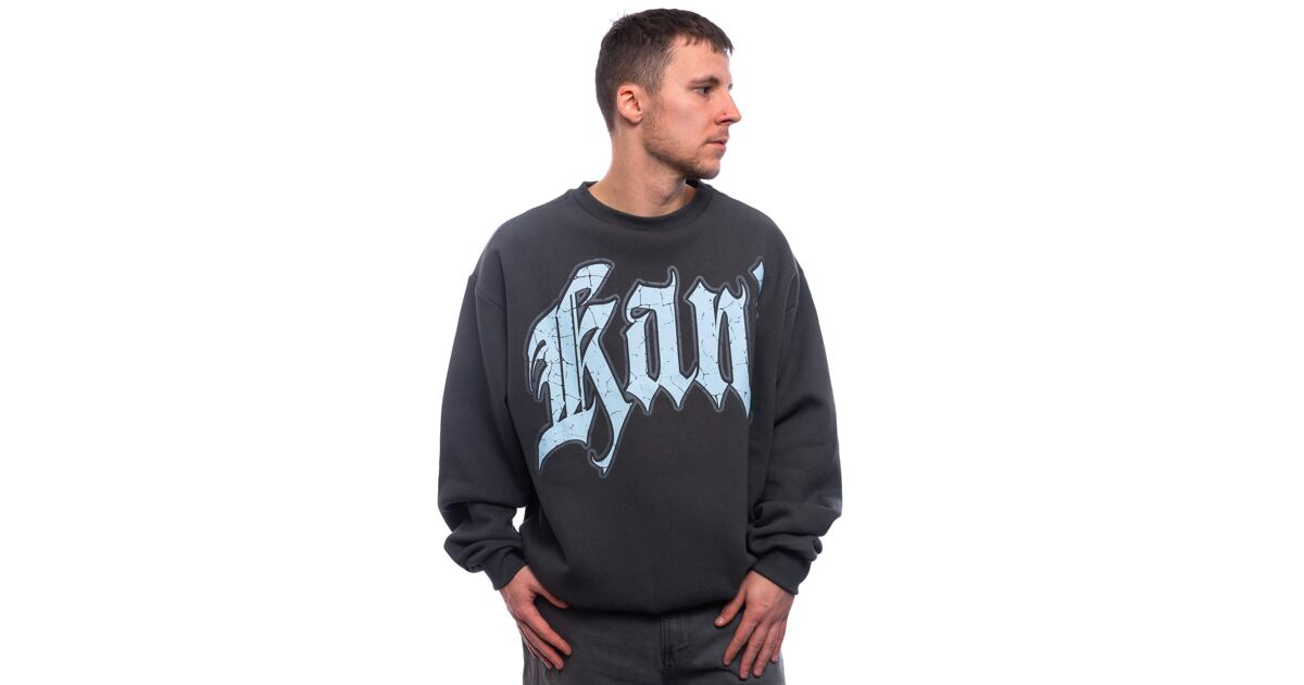KARL KANI◆カールカナイ Inside Out Crew [Dark Gray] Mikina Karl Kani Kani Inside Out Crew dark grey/ light blue