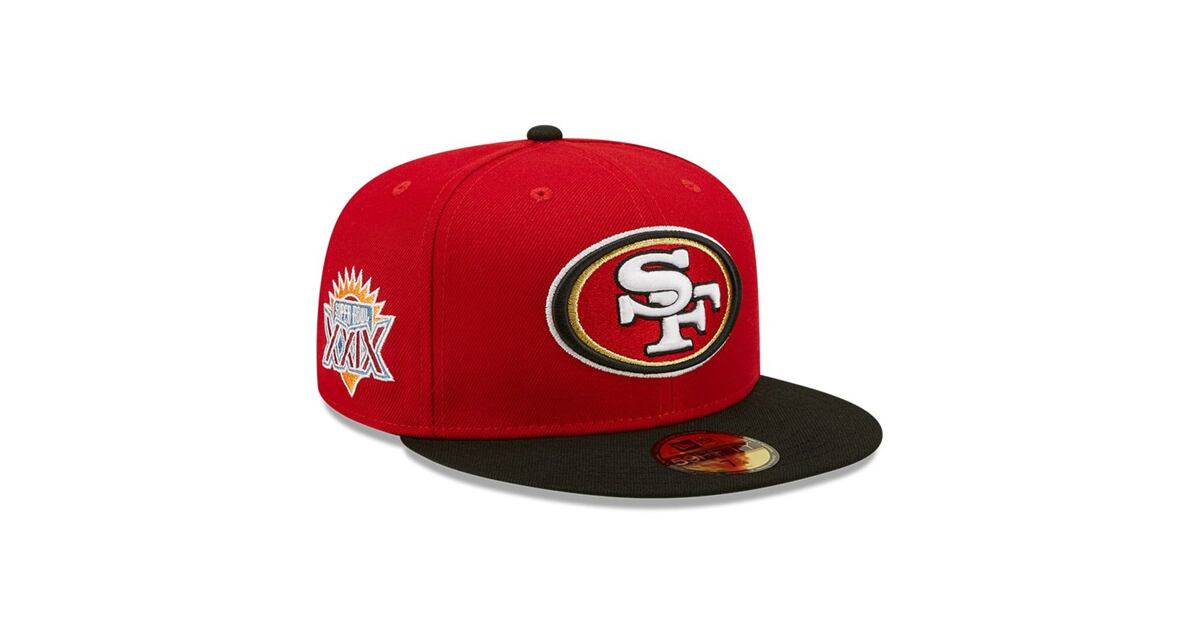 SF 49ers "Elemental" (Black/Red/Gold) NE Fitted W/ PB '80 Side Patch – Goodfellas SF