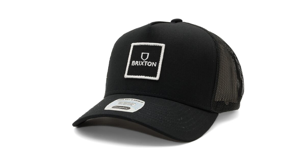 ブリクストン ALPHA BLOCK X C MP MESH CAP 11673 Brixton Alpha Block X C MP Mesh Blue Snapback Hat | Zumiez