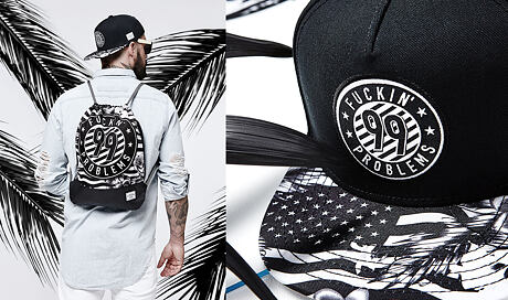 Kšiltovka 99 FCKN Problems
http://www.snapbacks.cz/11526

Batoh 99 FCKN Problems
http://www.snapbacks.cz/11552