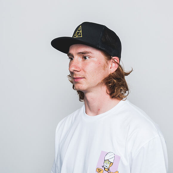 Kšiltovka HUF Apparel Cap Triple Triangle Trucker Black Snapback
