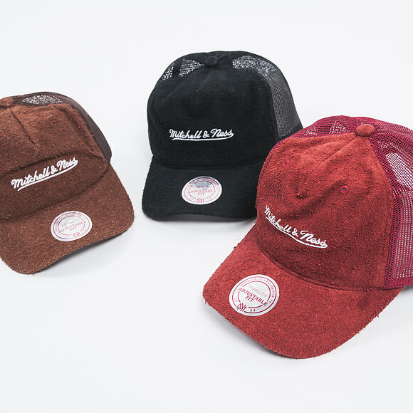 Kšiltovka Mitchell & Ness Long Hair Suede Trucker Brown Snapback