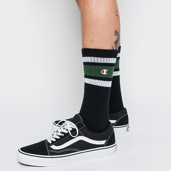 Ponožky Champion 1PP Crew Socks Black/Grey/Green