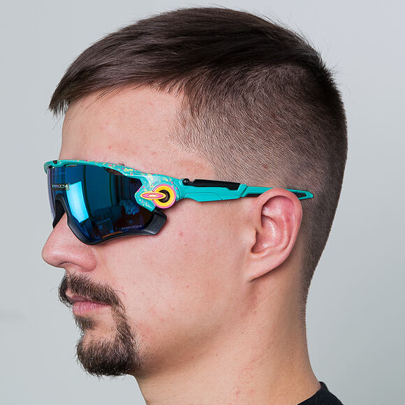 Slune ni Bryle Oakley Jawbreaker Splatter Celeste Prizm Sapphire Iridium OO9290 0131 Snapbacks