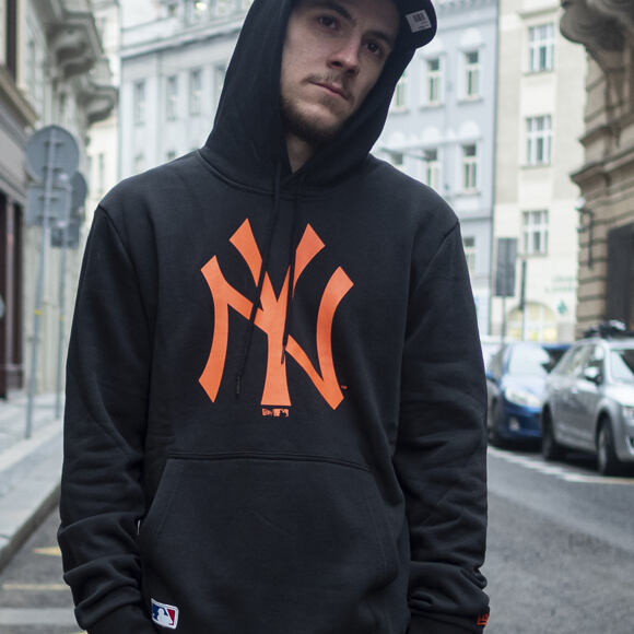 Mikina New Era New York Yankees Seasonal Team Logo Hoody Black/Rust Orange