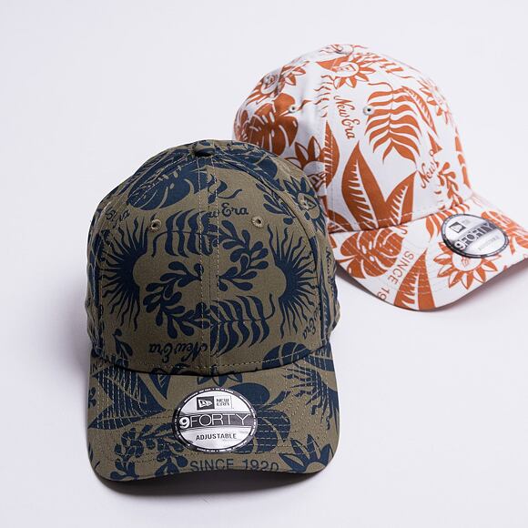 Kšiltovka New Era 9FORTY Hibiscus Print Strapback Stone