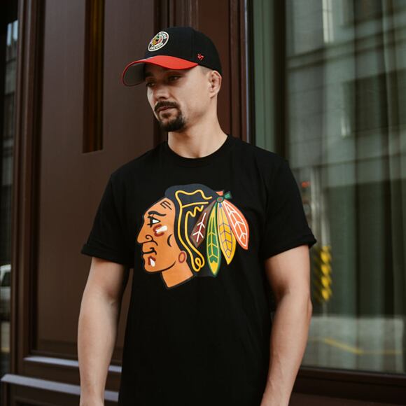 Triko '47 Brand NHL Chicago Blackhawks Imprint ’47 Echo Tee Jet Black