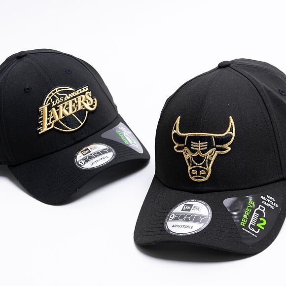 Kšiltovka New Era 9FORTY NBA Black and Gold Chicago Bulls Black