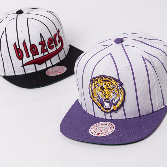 Kšiltovka Mitchell & Ness NCAA Retro Pinstripe Snapback Louisiana State University White