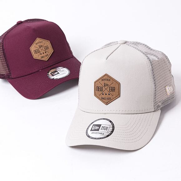 Kšiltovka New Era 9FORTY A-Frame Trucker Heritage Patch Snapback Maroon