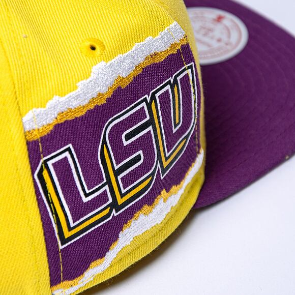 Kšiltovka Mitchell & Ness Jumbotron Snapback Louisiana State University Yellow / Purple