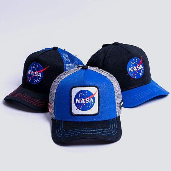 Kšiltovka Capslab NASA A-Frame Trucker CL/NASA/1/NAS3 Royal Blue / Grey / Black