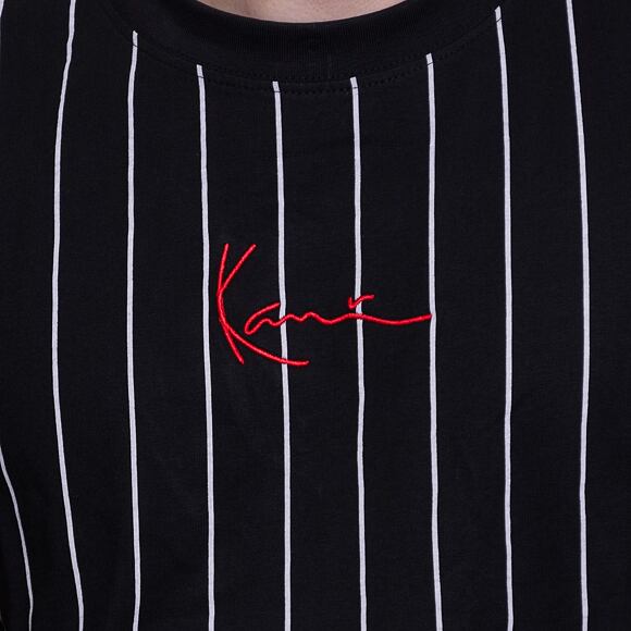 Triko Karl Kani 6030153 Small Signature Pinstripe Tee Black/White