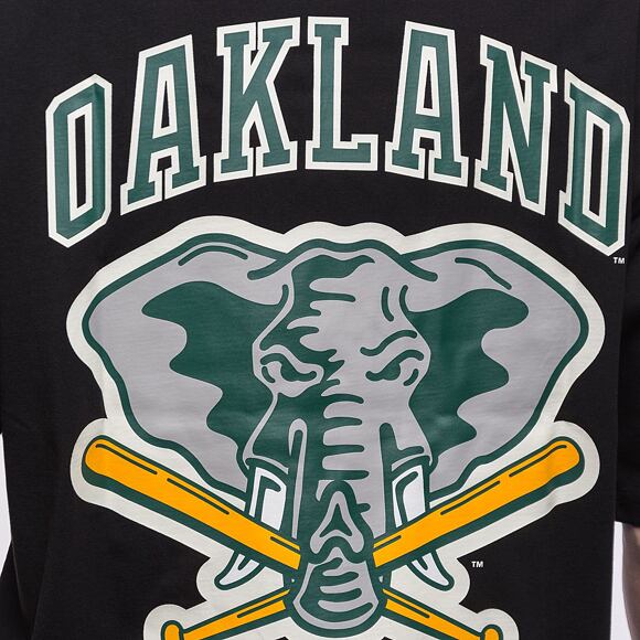 Triko New Era MLB Large Logo Oversized Tee Oakland Athletics Cooperstown Black / Dark Green