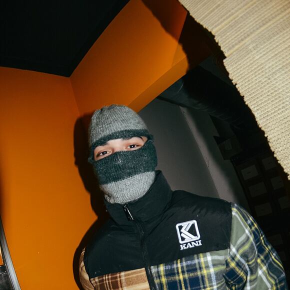 Custom made pletená Balaclava kukla - Petrol Green