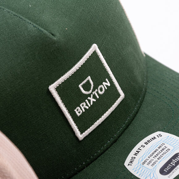 Kšiltovka Brixton - Alpha Block X C Mp Mesh Cap - Dark Forest/Off White
