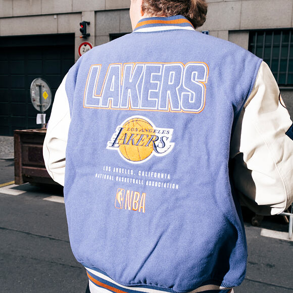 Bunda New Era - NBA Patch Varsity Jacket - LA Lakers - Muted Indigo