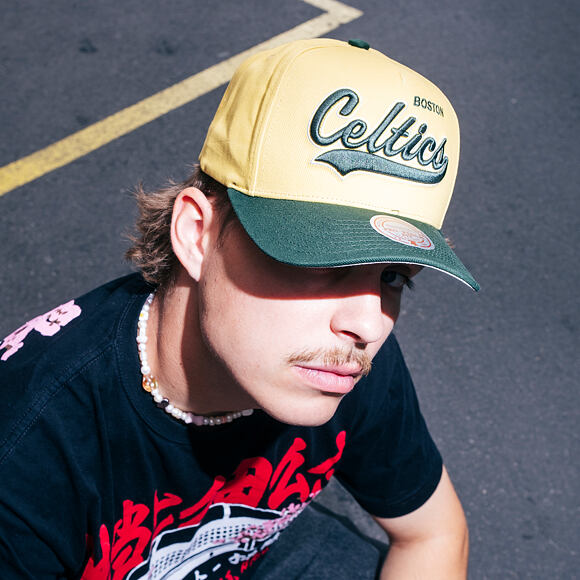 Kšiltovka Mitchell & Ness - Harvest Gold Pro Crown - Boston Celtics - Gold/Green