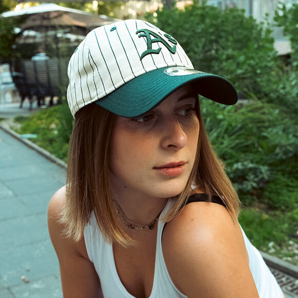 Kšiltovka New Era - MLB Pinstripe 9TWENTY - Oakland Athletics - Dark Green