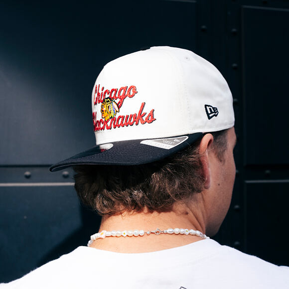 Kšiltovka New Era - NHL Chainstitch 9FIFTY A-Frame - Chicago Blackhawks - Chrome White